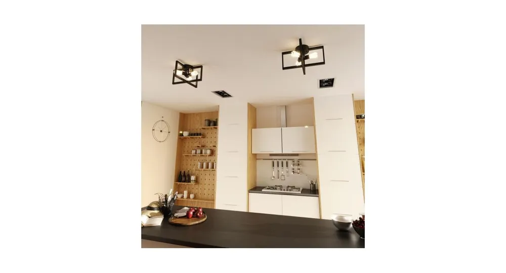 Flush Mount Geometric Metal 3-Lights Ceiling Lamp