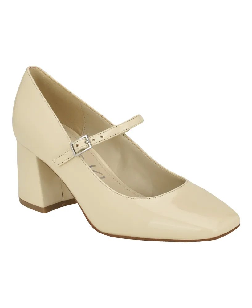 Calvin Klein Women's Jatlee Mary Jane Square Toe Block Heel Janes
