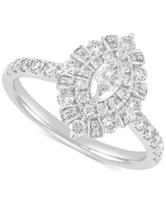 Diamond Marquise Halo Engagement Ring (1 ct. t.w.) in 14k White Gold