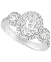 Diamond Oval Halo Engagement Ring (1-1/2 ct. t.w.) in 14k White Gold