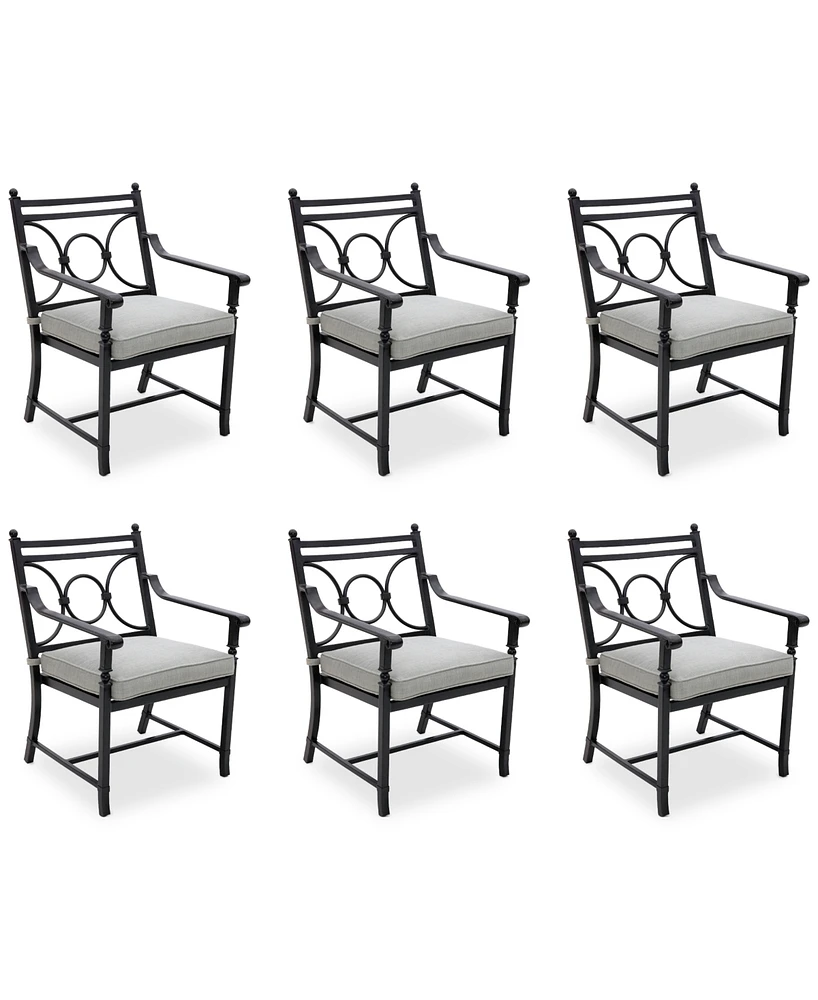 Wythburn Mix and Match Scroll Outdoor Dining Chairs, Set of 6, Created for Macy's