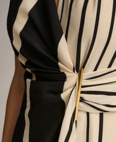 Donna Karan Women's Striped Side-Bar Midi Dress
