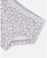 Girl Organic Cotton Boy short Pantie Lilac Printed Little Flowers - Toddler Child