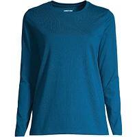 Lands' End Women's Relaxed Supima Cotton Long Sleeve Crew Neck T-Shirt