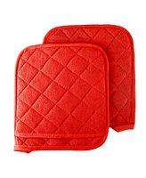 Lavish Home Oversized Heat Resistant Quilted Cotton Pot Holders, Red - 2 Piece