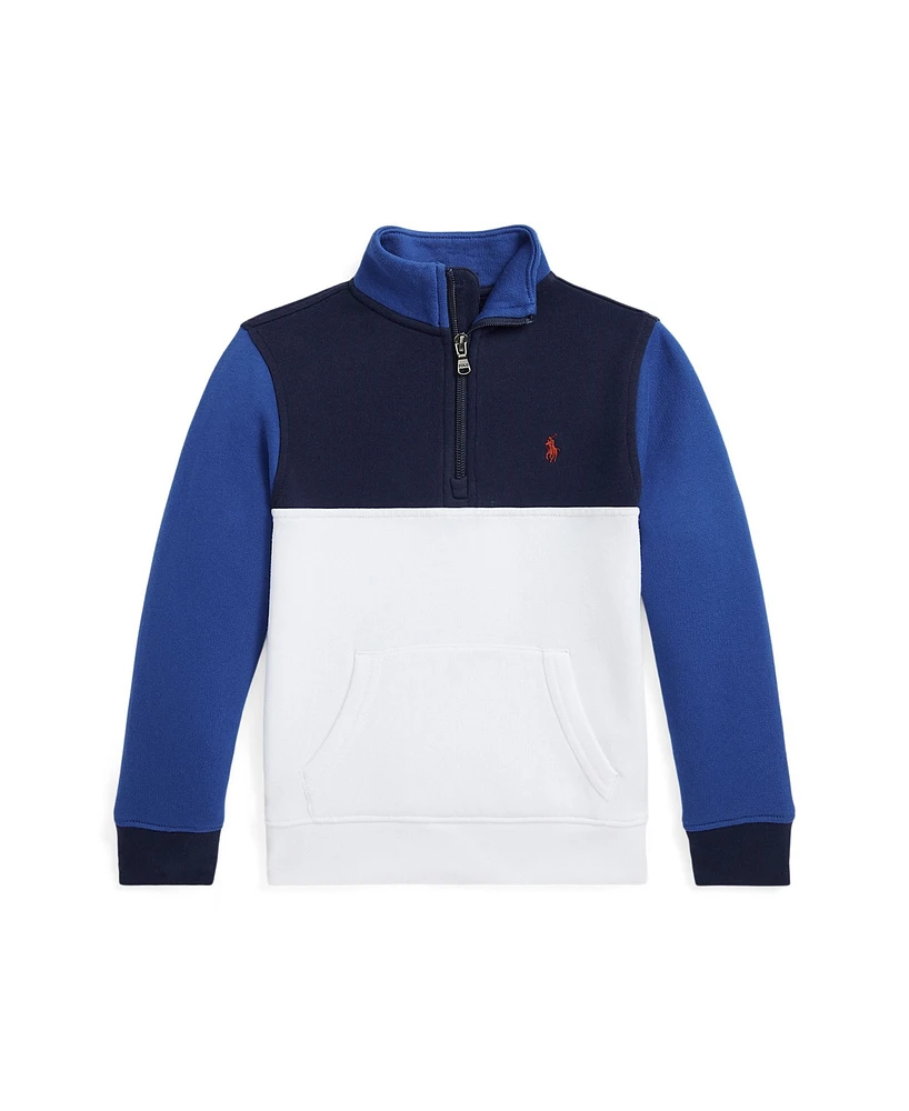Polo Ralph Lauren Toddler and Little Boys Logo Fleece Quarter-Zip Pullover Sweatshirt