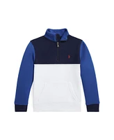 Polo Ralph Lauren Toddler and Little Boys Logo Fleece Quarter-Zip Pullover Sweatshirt