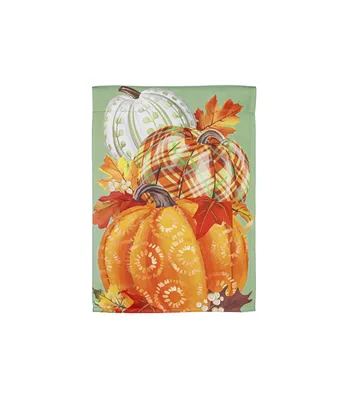 Painted Fall Pumpkins Garden Suede Flag