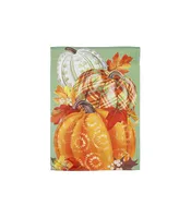 Painted Fall Pumpkins Garden Suede Flag