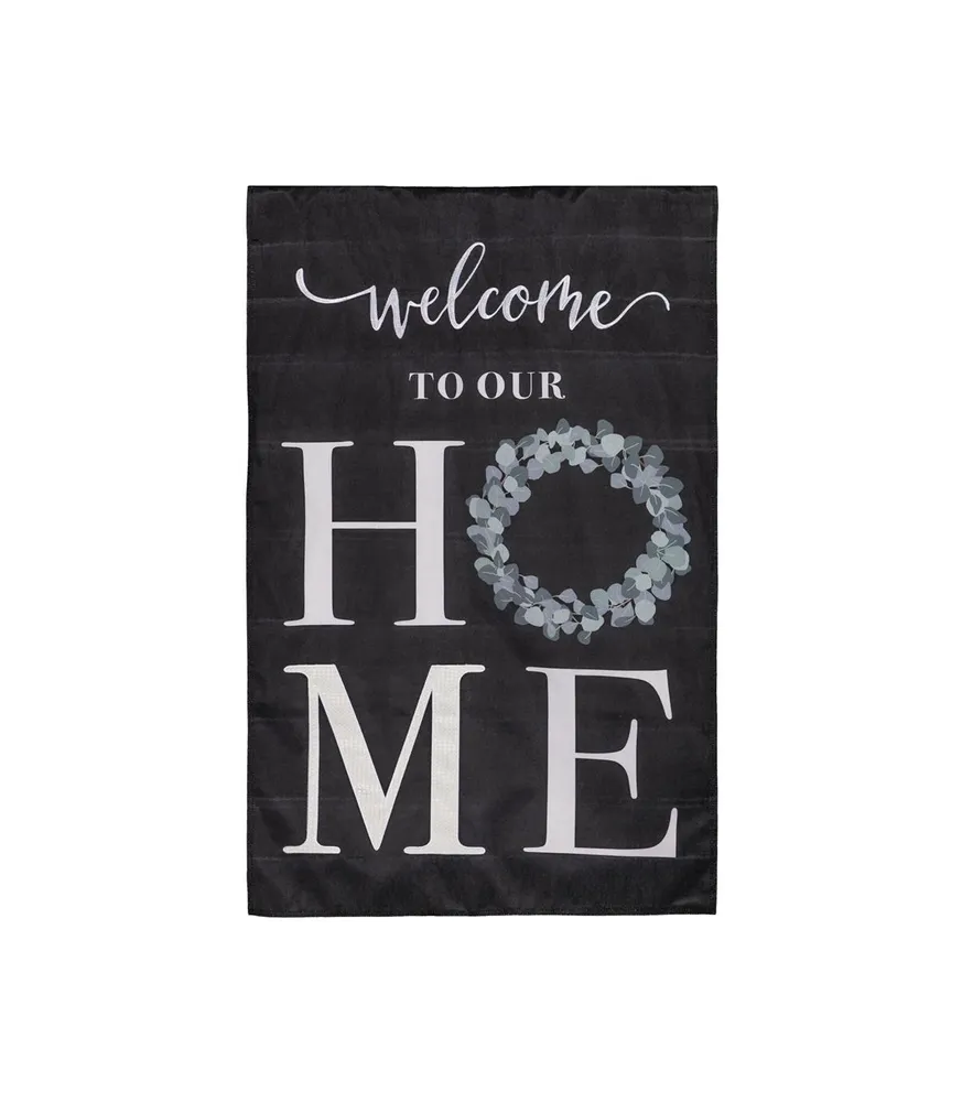 Evergreen Eucalyptus Welcome Burlap House Flag 28 x 44 Inches Outdoor Decor for Homes and Gardens