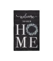 Evergreen Eucalyptus Welcome Burlap House Flag 28 x 44 Inches Outdoor Decor for Homes and Gardens