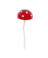 Evergreen 12.5"H Glow in the Dark Mushroom Plant Pick, Red- Fade and Weather Resistant Outdoor Decor for Homes, Yards and Gardens