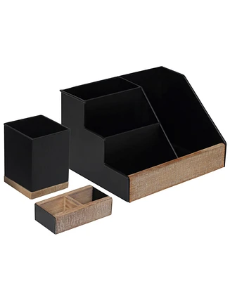 3 Piece Desk Organizer Set- Rustic Mail For Desktop - Great Or Industrial Decor! Makeup Vanity