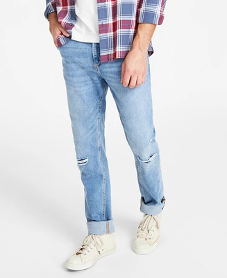 Sun + Stone Men's Melbourne Slim-Fit Destroyed Jeans, Created for Macy's