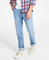 Sun + Stone Men's Melbourne Slim-Fit Destroyed Jeans, Created for Macy's