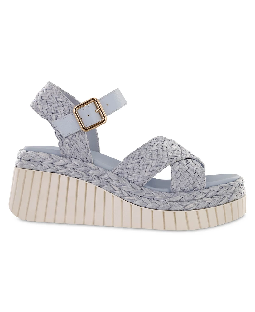 Mia Women's Zamara Raffia Wedge Sandals