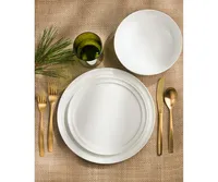 Euro Ceramica Lafayette St. 12 Pc Fine Bone China Dinnerware Set, Service for 4