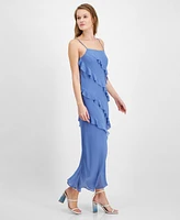 Lucy Paris Women's Daria Bias-Ruffled Maxi Slip Dress