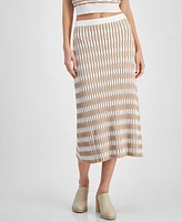 Lucy Paris Women's Newport Striped Knit Midi Skirt