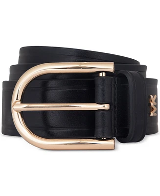 Michael Kors Women's Gold-Tone-Buckle Leather Belt