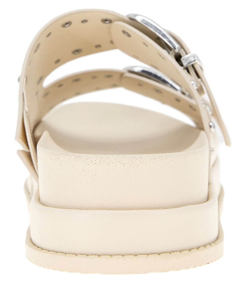 BCBGeneration Women's Barah Chunky Footbed Double Buckle Slip-On Sandals