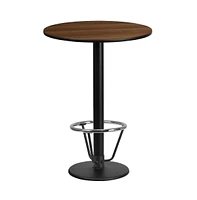 24" Round Laminate Bar Table With 18" Foot Ring Base