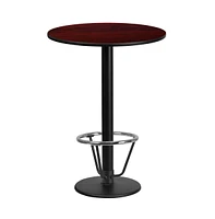 24" Round Laminate Bar Table With 18" Foot Ring Base