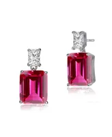 Classic White Gold Plated Rich looking Deep color Drop Earrings