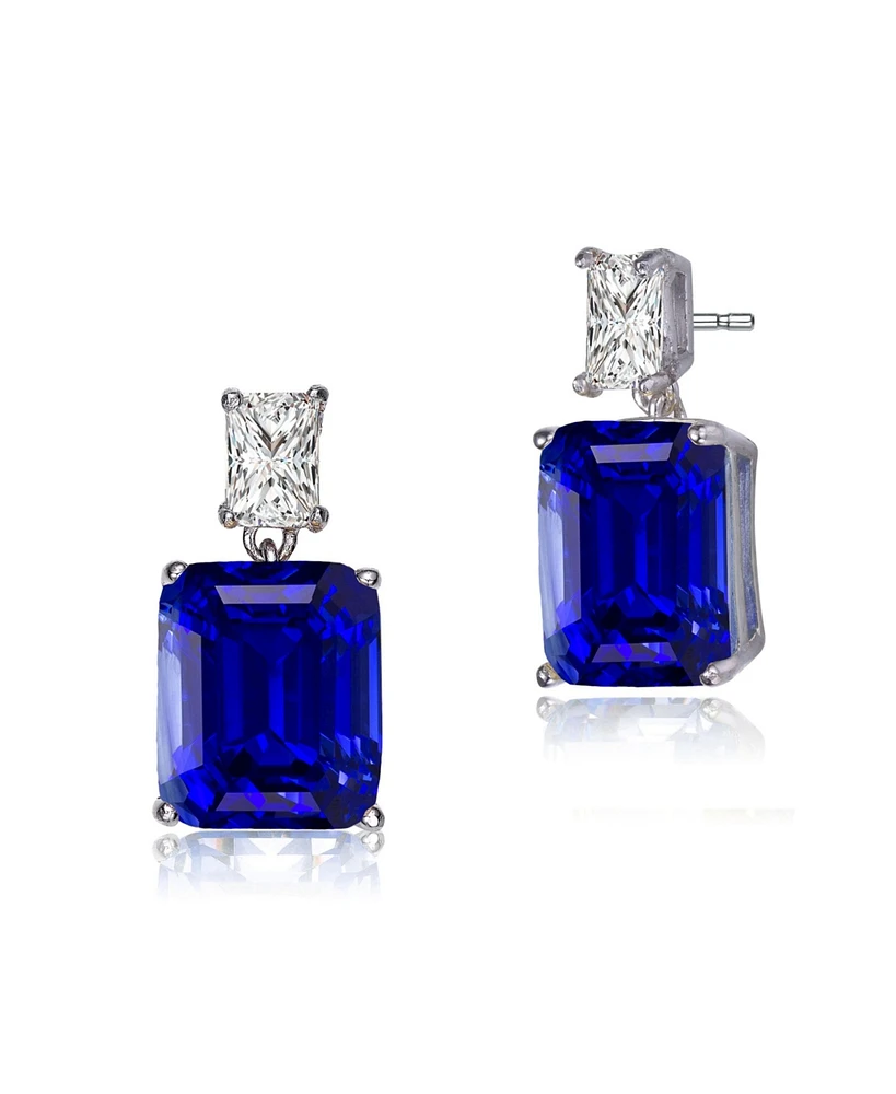 Classic White Gold Plated Rich looking Deep color Drop Earrings