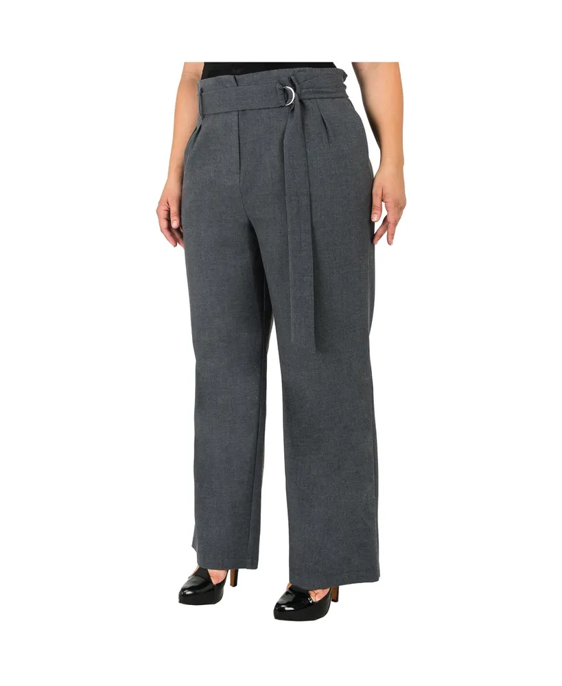 Standards & Practices Women's Plus Belted Straight Leg Paper Bag Pants |  CoolSprings Galleria