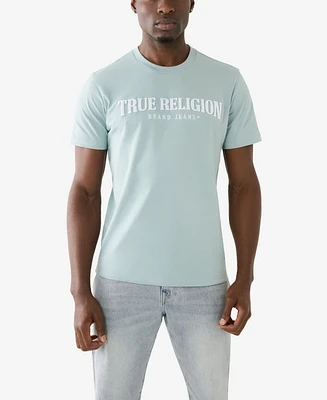 True Religion Men's Short Sleeve Pile Arch Logo T-shirt