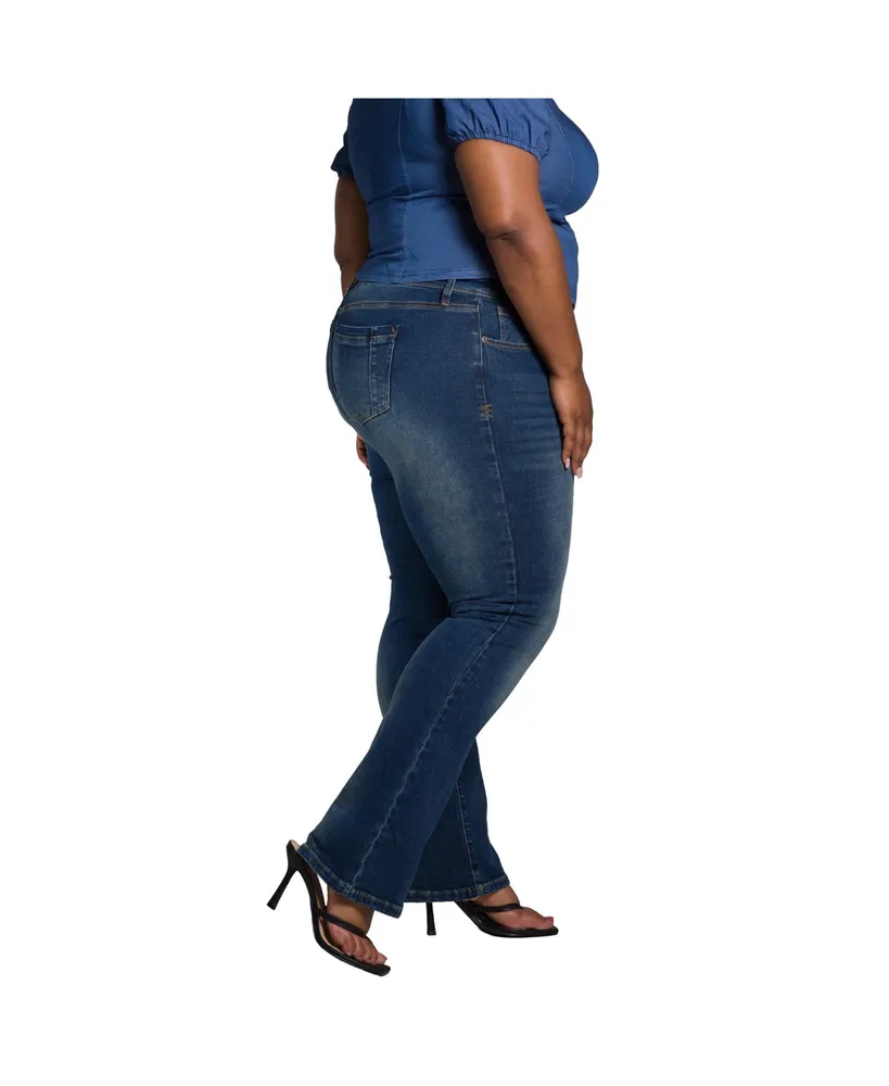 Women's Plus Curvy Fit Mid Rise Slim Boot Jean