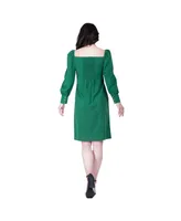 Women's Square-Neck Off Shoulder Elegant Midi Dress