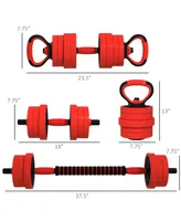 Soozier 44LBS Dumbbells Set Used as Barbell, Kettle bell, Push up Stand