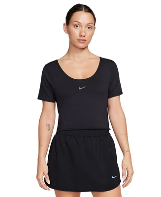 Nike Women's One Classic Dri-fit Short-Sleeve Cropped Twist-Back Top