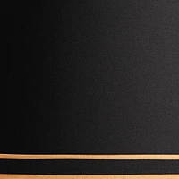 Black Medium Drum Lamp Shade with Black and Gold Trim 14" Top x 16" Bottom x 11" High (Spider) Replacement with Harp and Finial - Springcrest