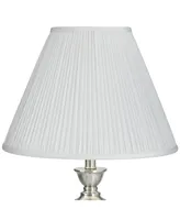 White Mushroom Pleated Medium Empire Lamp Shade 7" Top x 16" Bottom x 12" Slant x 11.25" High (Spider) Replacement with Harp and Finial
