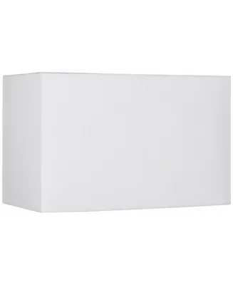 White Medium Rectangular Hardback Lamp Shade 16" Wide x 8" Deep x 10" High (Spider) Replacement with Harp and Finial - Spring crest