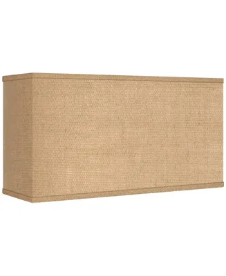 Woven Burlap Large Rectangular Lamp Shade 17" Wide x 8" Deep x 10" High (Spider) Replacement with Harp and Finial - Spring crest