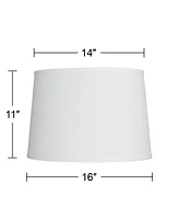 Hardback Tapered Drum Lamp Shade White Medium 14" Top x 16" Bottom x 11" High Spider with Replacement Harp and Finial Fitting - Springcrest