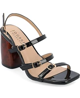 Journee Collection Women's Norina Buckle Block Heel Sandals