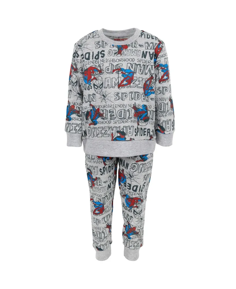Marvel Spider-Man French Terry Sweatshirt and Jogger Pants Set Toddler |Child Boys - Grey heather spider