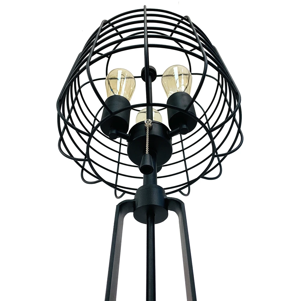 Streamdale Furniture 26" H Black Industrial Wire Cage Table Lamp with Edison Bulb (1 Pieces/Cnt)(2.96/14.43)