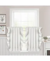 Linen Ruffle Kitchen Tier Window Curtain Panels