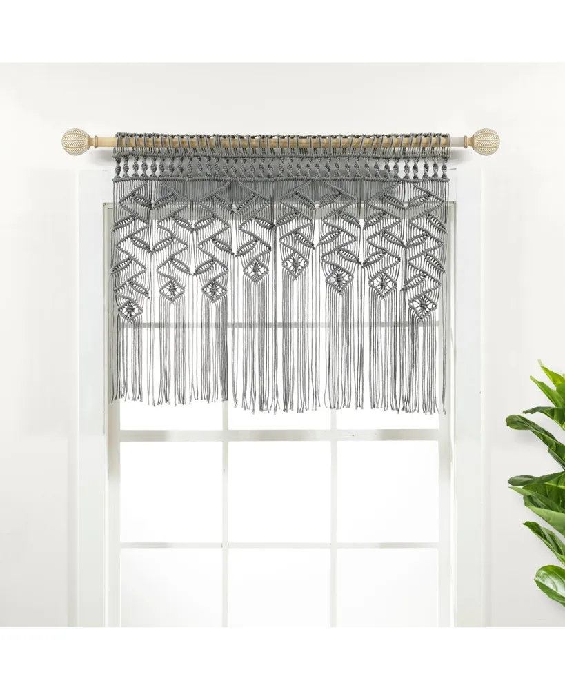 Boho Macrame Leaf Cotton Valance/Kitchen Curtain/Wall Decor