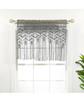 Boho Macrame Leaf Cotton Valance/Kitchen Curtain/Wall Decor