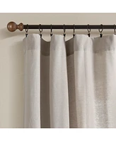 Linen Button Botanical Garden Window Curtain Panels