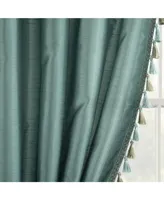 Luxury Regency Faux Silk Two Tone Tassel Window Curtain Panels