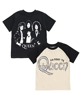 Queen Boys 2 Pack T-Shirts Logo Black / White