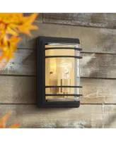 Habitat 11" High Modern Industrial Pocket Outdoor Wall Light Fixture Mount Porch House Exterior Outside Edison Bulb Weatherproof Black Brass Finish Cl